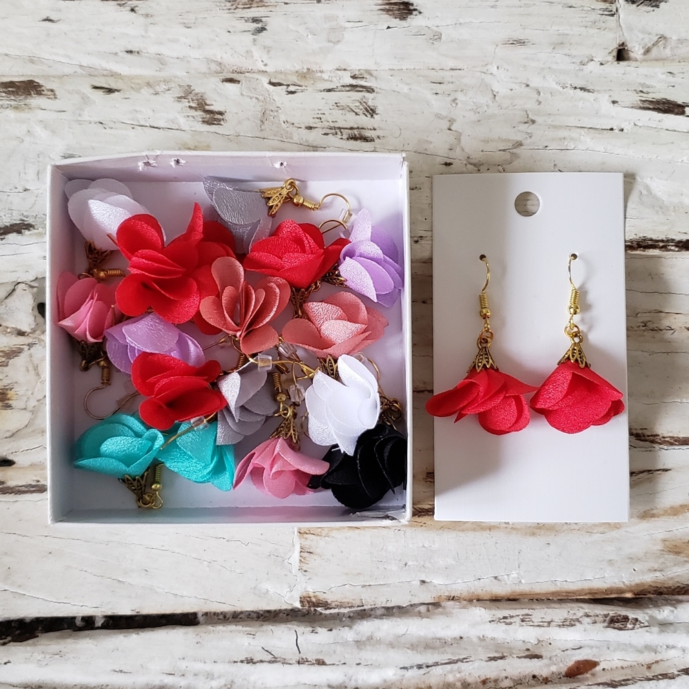 Silk Flower Earrings